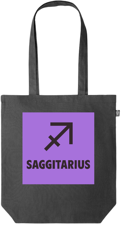 Zodiac Saggitarius Design - Premium colored organic hemp tote bag_BLACK_front