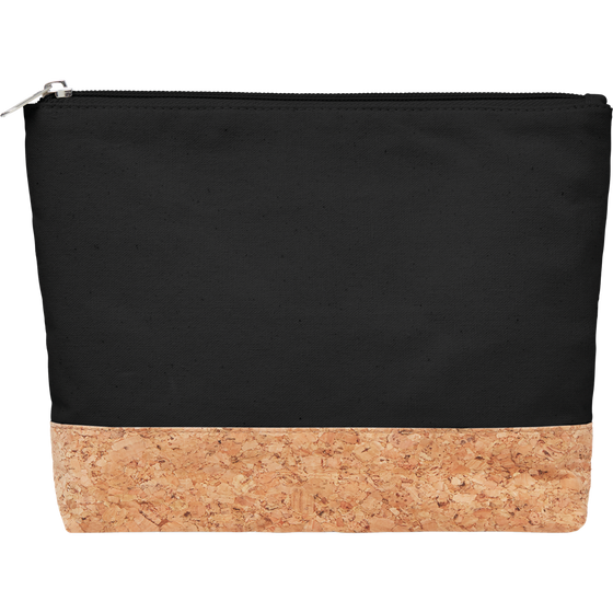 Cork & Cotton Cosmetic Bag_BLACK_front