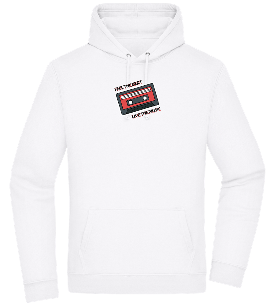 Feel the Beat Design - Premium Essential Unisex Hoodie_WHITE_front