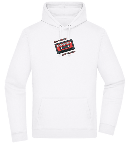 Feel the Beat Design - Premium Essential Unisex Hoodie_WHITE_front