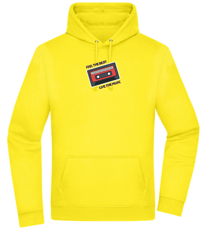 Feel the Beat Design - Premium Essential Unisex Hoodie_YELLOW_front