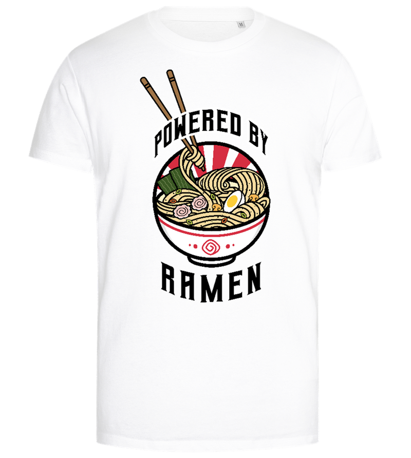 Powered by Ramen Design - Premium men's close fitting t-shirt_WHITE_front