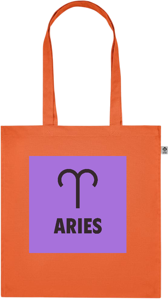 Zodiac Aries Design - Premium colored organic cotton tote bag_ORANGE_front