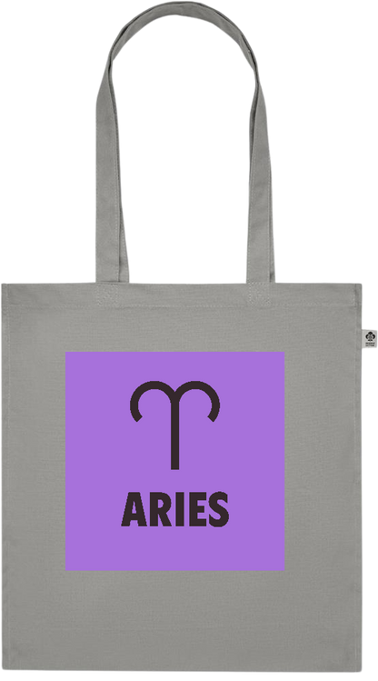 Zodiac Aries Design - Premium colored organic cotton tote bag_STONE GREY_front