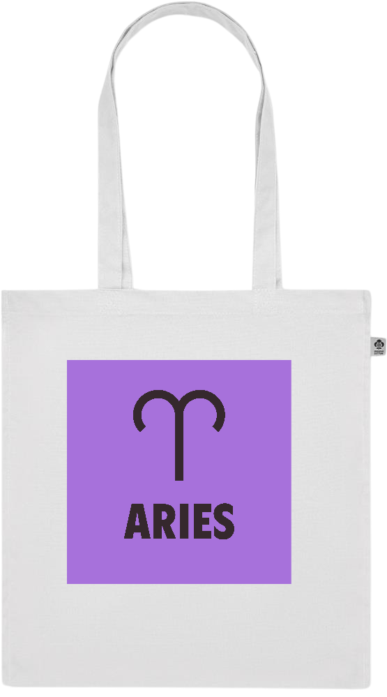 Zodiac Aries Design - Premium colored organic cotton tote bag_WHITE_front