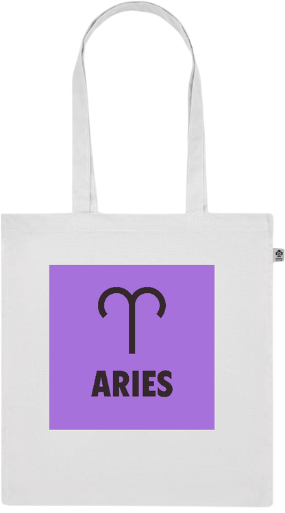 Zodiac Aries Design - Premium colored organic cotton tote bag_WHITE_front