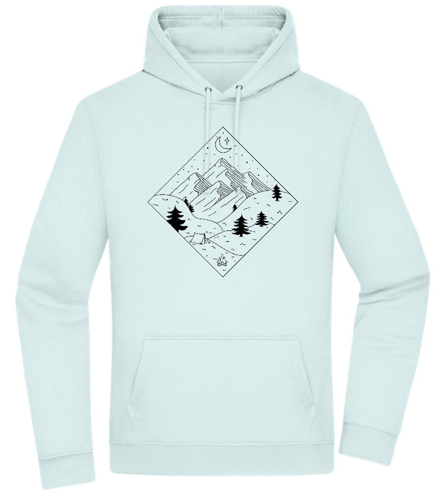 Mountain Landscape Outline Design - Premium Essential Unisex Hoodie_ARCTIC BLUE_front