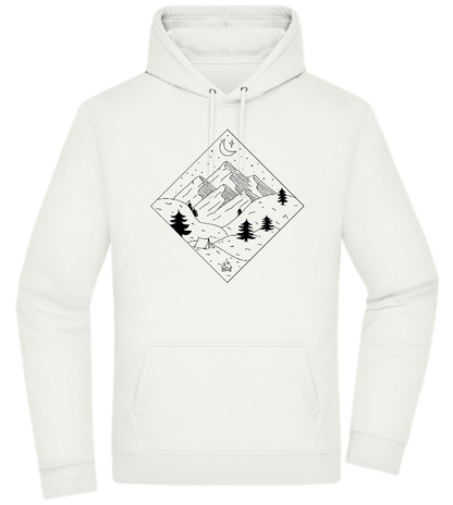 Mountain Landscape Outline Design - Premium Essential Unisex Hoodie_CREAMY GREEN_front