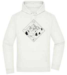 Mountain Landscape Outline Design - Premium Essential Unisex Hoodie