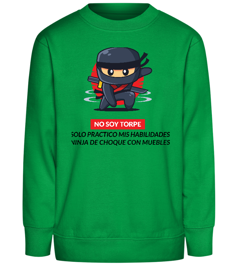 Ninja Design - Comfort Kids Sweater_MEADOW GREEN_front