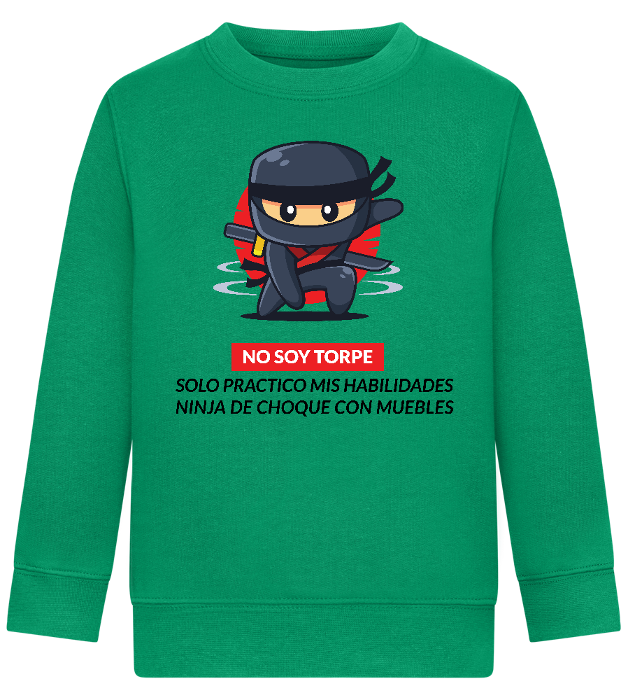 Ninja Design - Comfort Kids Sweater_MEADOW GREEN_front