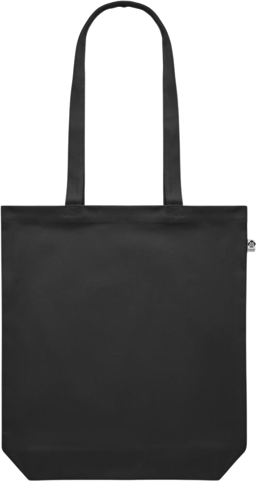 Premium colored organic canvas shopping bag_BLACK_front