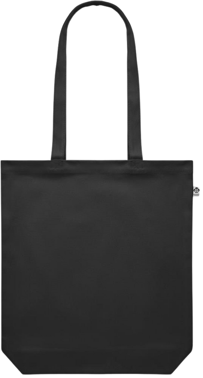 Premium colored organic canvas shopping bag_BLACK_front
