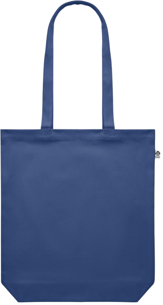 Premium colored organic canvas shopping bag_BLUE_front