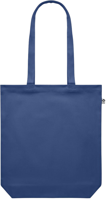 Premium colored organic canvas shopping bag_BLUE_front