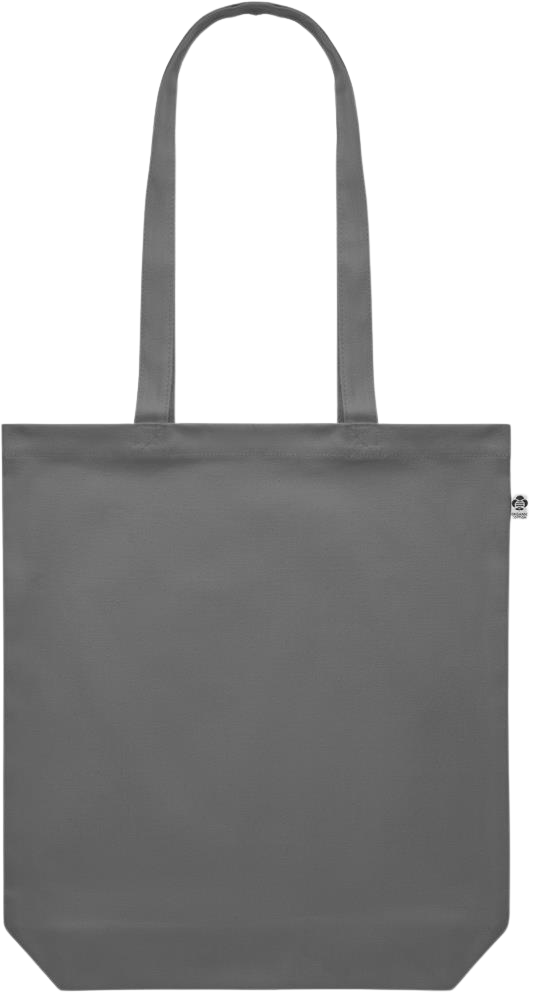 Premium colored organic canvas shopping bag_STONE GREY_front