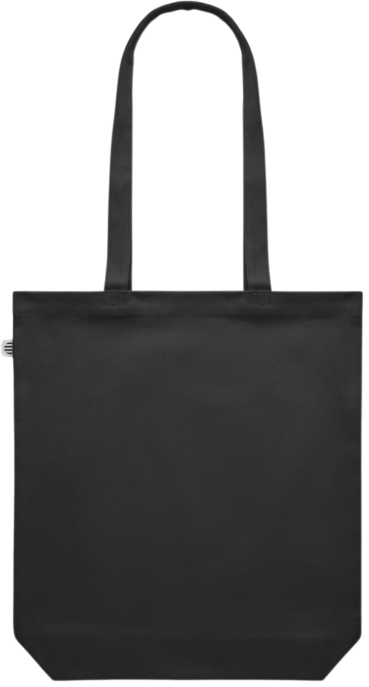 Premium colored organic canvas shopping bag_BLACK_back