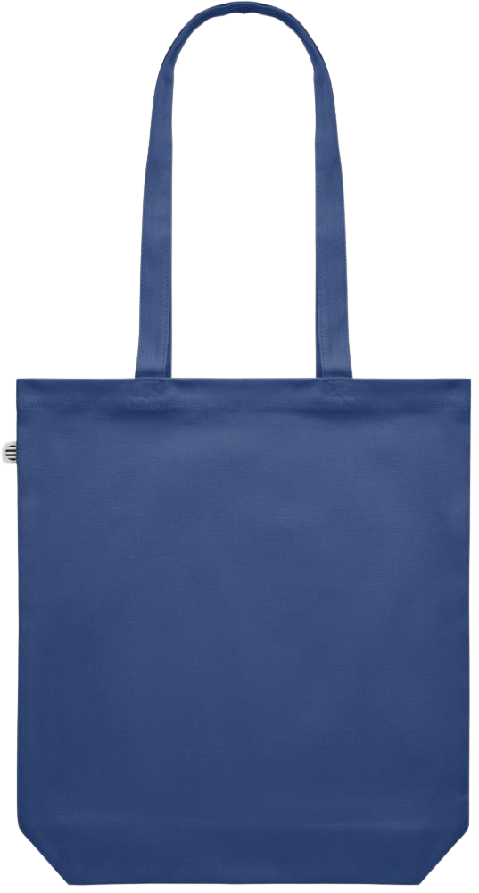 Premium colored organic canvas shopping bag_BLUE_back
