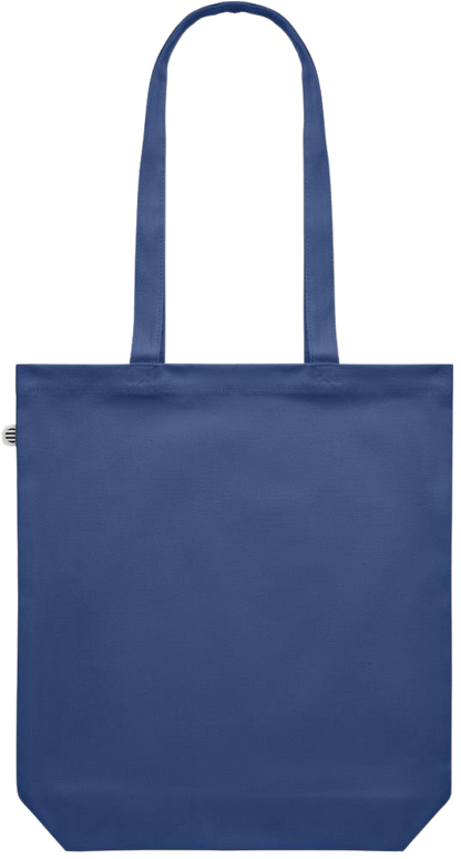 Premium colored organic canvas shopping bag_BLUE_back