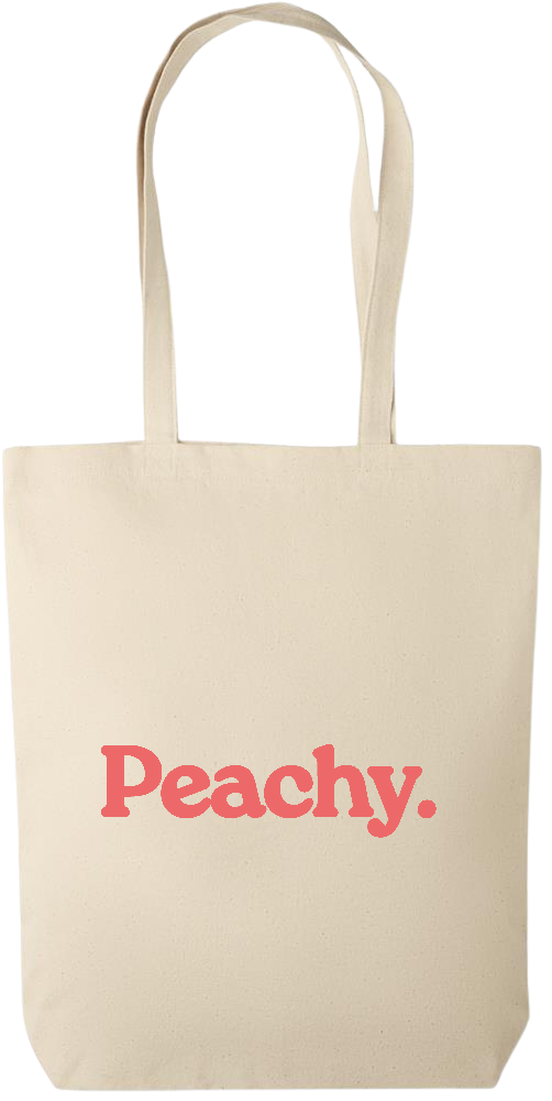 Peachy Design - Premium canvas cotton tote bag_BEIGE_front