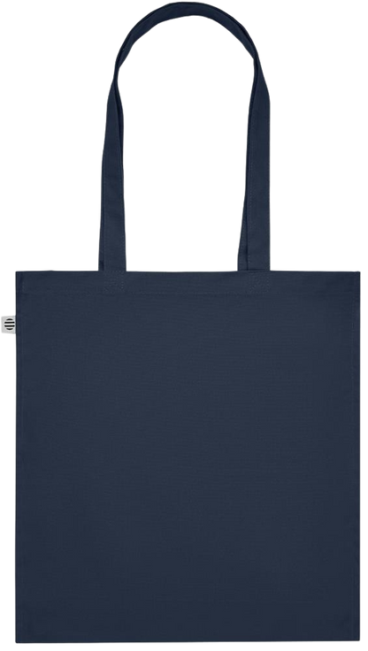 Born to be a Teacher Design - Premium colored organic cotton tote bag_FRENCH NAVY_back