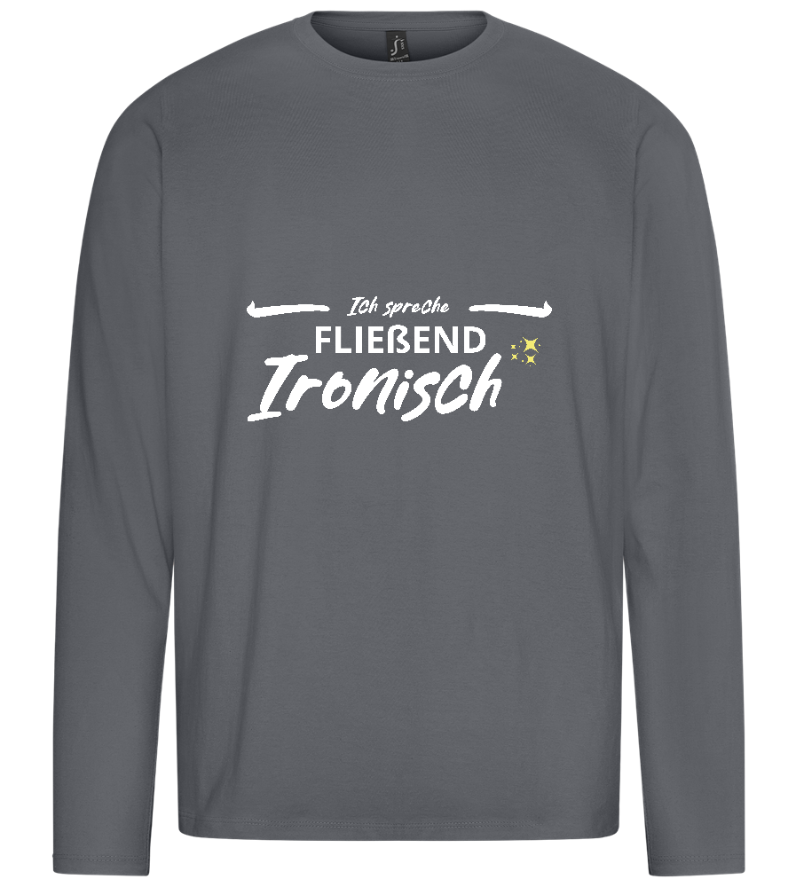 Fluently Ironic Design - Premium men's long sleeve t-shirt_MOUSE GREY_front