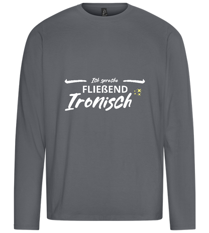 Fluently Ironic Design - Premium men's long sleeve t-shirt_MOUSE GREY_front