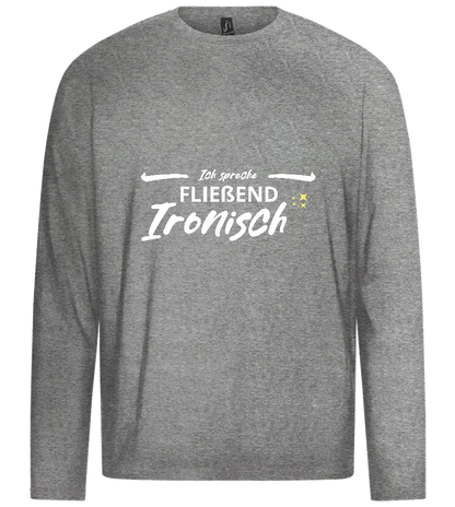 Fluently Ironic Design - Premium men's long sleeve t-shirt_ORION GREY_front