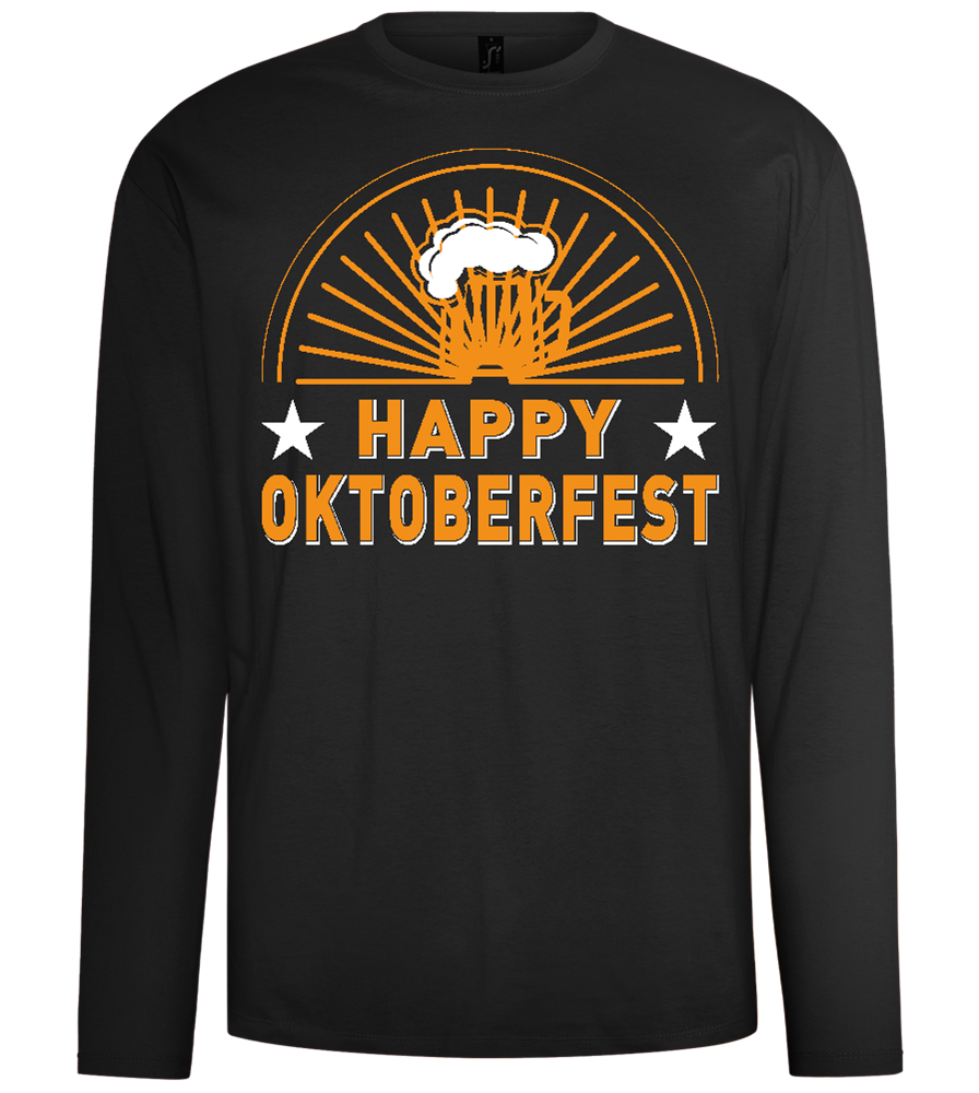 Happy Oktoberfest Design - Comfort men's long sleeve t-shirt_DEEP BLACK_front