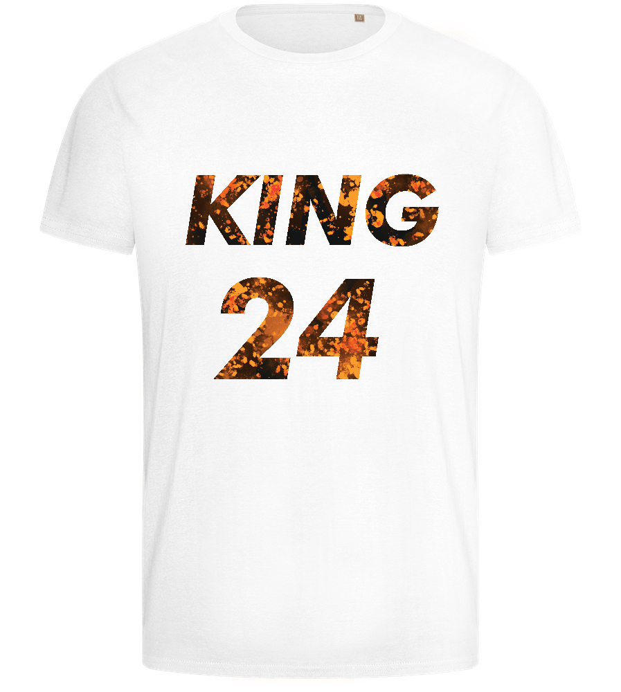 KING 24 Design - Basic men's fitted t-shirt_WHITE_front