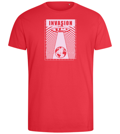 Invasion Ufo Design - Comfort men's fitted t-shirt_BRIGHT RED_front