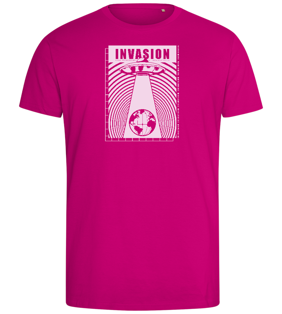 Invasion Ufo Design - Comfort men's fitted t-shirt_FUCHSIA_front