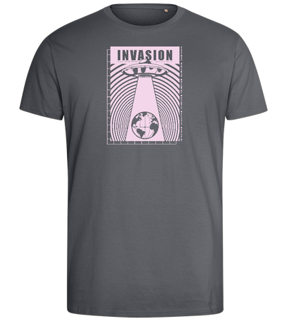 Invasion Ufo Design - Comfort men's fitted t-shirt_MOUSE GREY_front