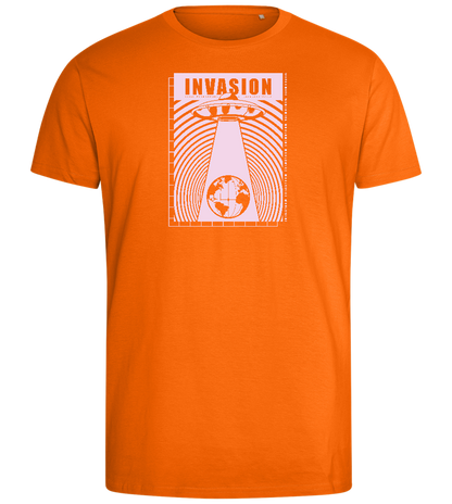 Invasion Ufo Design - Comfort men's fitted t-shirt_ORANGE_front