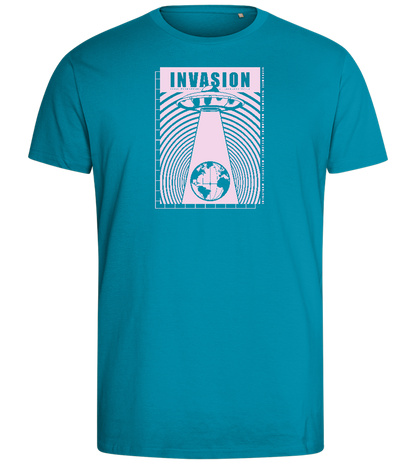 Invasion Ufo Design - Comfort men's fitted t-shirt_TURQUOISE_front