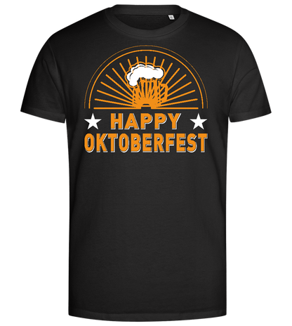 Happy Oktoberfest Design - Premium men's close fitting t-shirt_DEEP BLACK_front