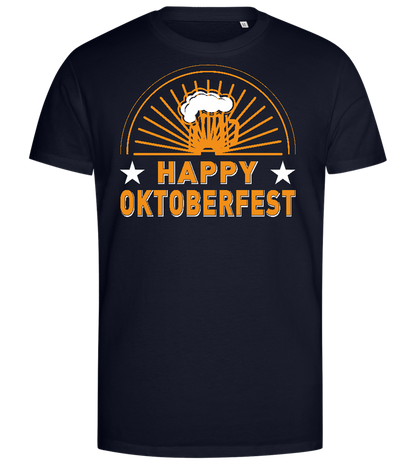 Happy Oktoberfest Design - Premium men's close fitting t-shirt_FRENCH NAVY_front