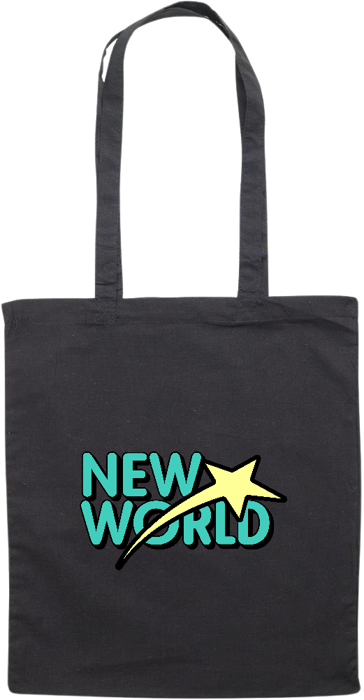 New World Design - Essential colored event tote bag_BLACK_front