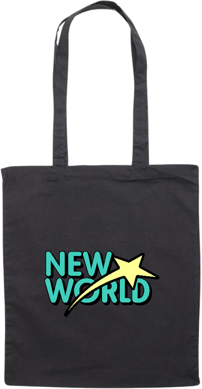 New World Design - Essential colored event tote bag_BLACK_front