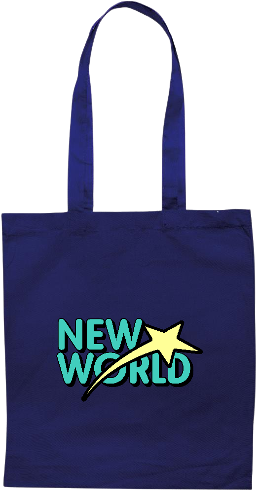 New World Design - Essential colored event tote bag_BLUE_front