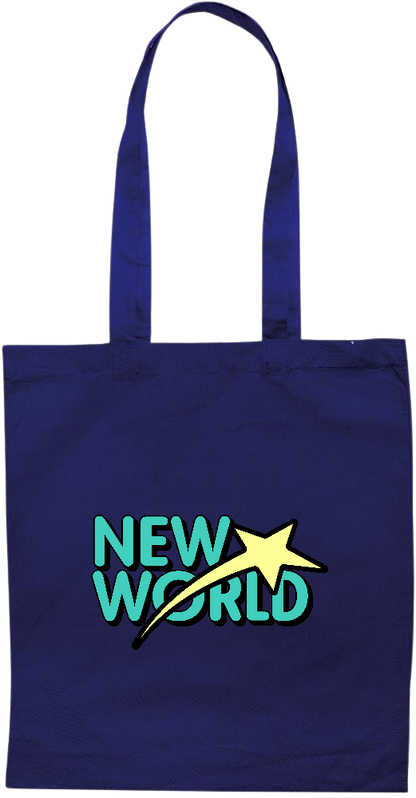 New World Design - Essential colored event tote bag_BLUE_front