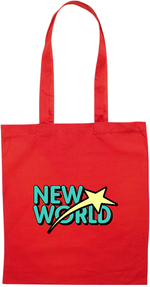 New World Design - Essential colored event tote bag_RED_front