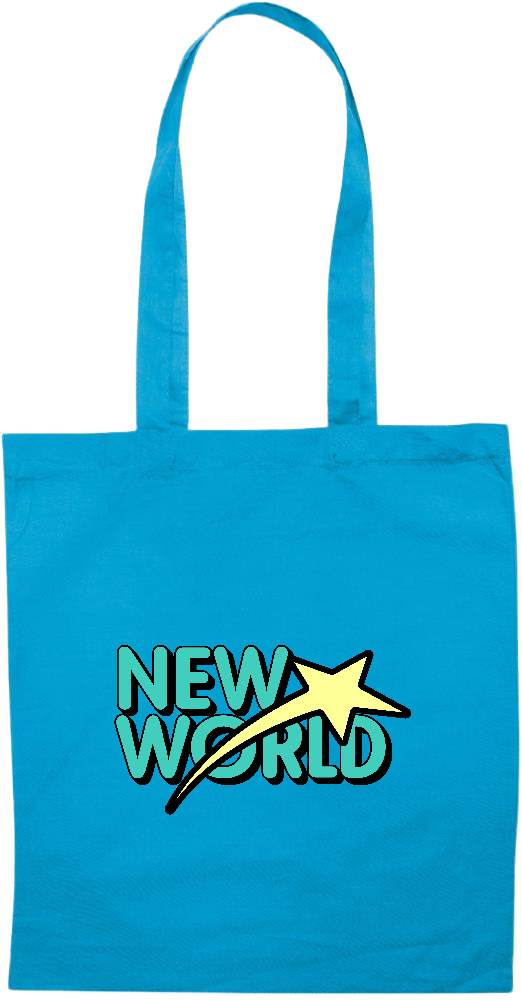 New World Design - Essential colored event tote bag_TURQUOISE_front