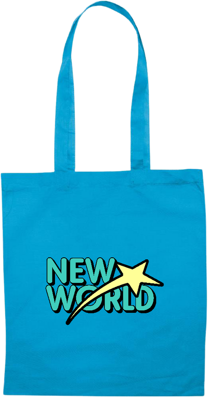 New World Design - Essential colored event tote bag_TURQUOISE_front