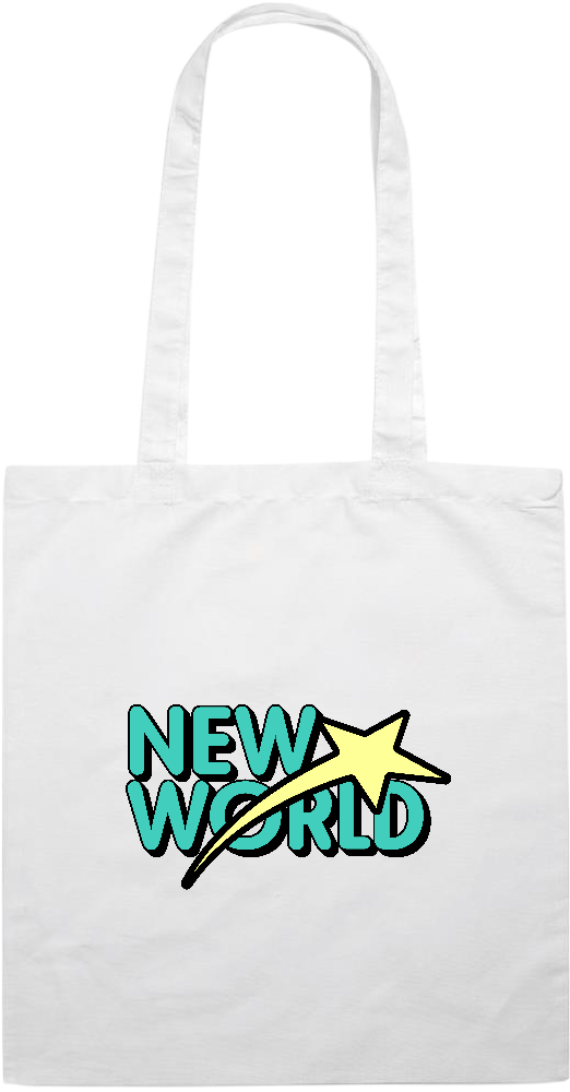 New World Design - Essential colored event tote bag_WHITE_front