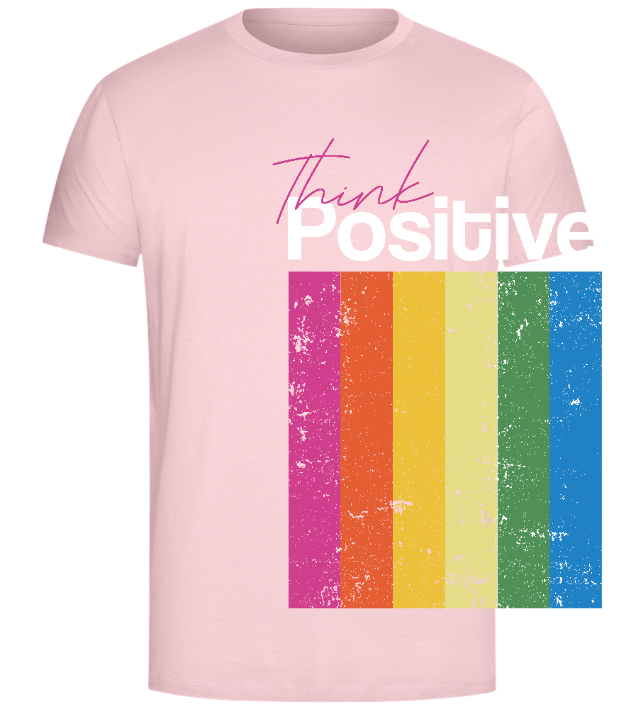 Think Positive Rainbow Design - Comfort Unisex T-Shirt_CANDY PINK_front