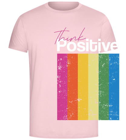 Think Positive Rainbow Design - Comfort Unisex T-Shirt_CANDY PINK_front