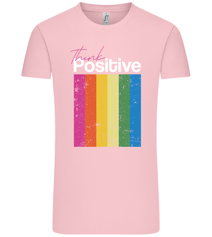 Think Positive Rainbow Design - Comfort Unisex T-Shirt_CANDY PINK_front