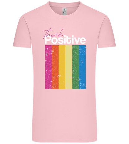 Think Positive Rainbow Design - Comfort Unisex T-Shirt_CANDY PINK_front