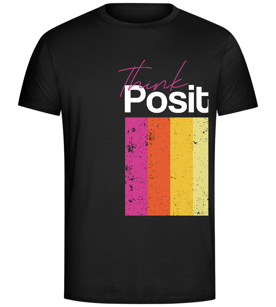 Think Positive Rainbow Design - Comfort Unisex T-Shirt_DEEP BLACK_front